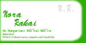 nora rakai business card